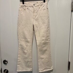 FRAME Le Crop Mini Boot Jeans Natural Off White LCMB470 Size 24